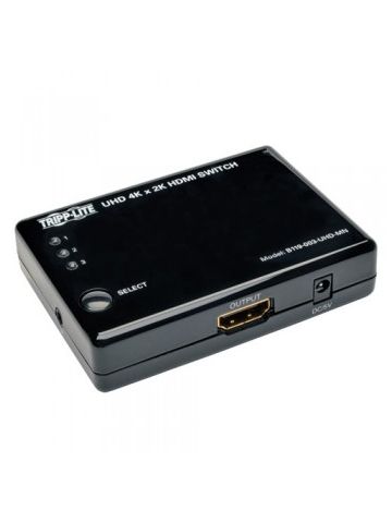 Tripp Lite 3-Port HDMI Mini Switch for Video and Audio, 4K x 2K UHD  24/30 Hz (HDMI F/3xF) with Remote Control