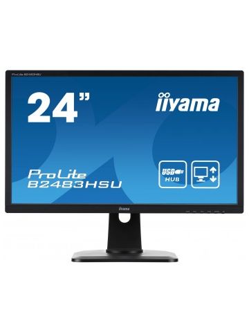 iiyama ProLite B2483HSU-B1DP LED display 61 cm (24") 1920 x 1080 pixels Full HD Flat Matt Black