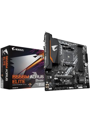 GIGABYTE B550M AORUS ELITE Motherboard - Supports AMD Ryzen 5000 Series AM4 CPUs, 5+3 Phases Pure Digital VRM, up to 4733MHz DDR4 (OC), 2xPCIe 3.0 M.2, GbE LAN, USB 3.2 Gen1