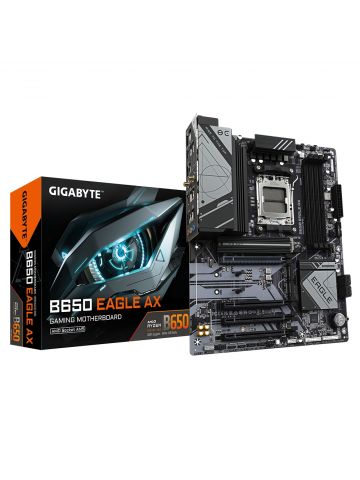 Gigabyte B650 EAGLE AX Motherboard - Supports AMD Ryzen 7000 CPUs, 12+2+2 Phases Digital VRM, up to 7600MHz DDR5 (OC), 1xPCIe 5.0 + 2xPCIe 4.0 M.2, Wi-Fi 6E 802.11ax, GbE LAN, USB 3.2 Gen2