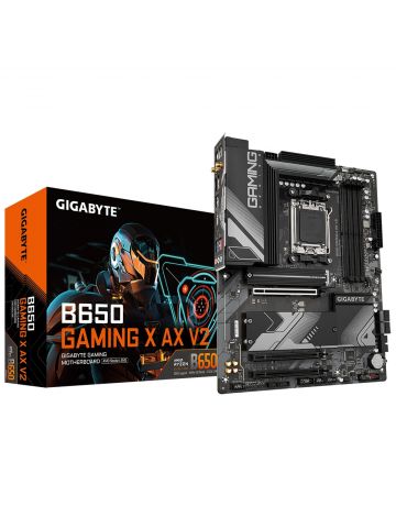 Gigabyte B650 GAMING X AX V2 Motherboard - Supports AMD Ryzen 8000 CPUs, 8+2+2 Phases Digital VRM, up to 8000MHz DDR5 (OC), 1xPCIe 5.0 + 2xPCIe 4.0 M.2, Wi-Fi 6E 802.11ax, 2.5GbE LAN, USB 3.2 Gen 2