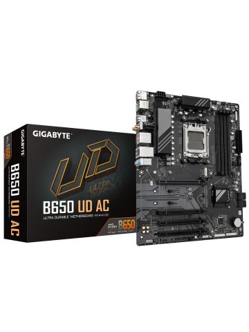 Gigabyte B650 UD AC Motherboard - Supports AMD Ryzen 8000 CPUs, 6+2+2 Phases Digital VRM, up to 7600MHz DDR5, 1xPCIe 5.0 M2 + 2xPCIe 4.0 M.2, Wi-Fi 6E, GbE LAN , USB 3.2 Gen 2