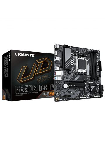 Gigabyte B650M D3HP Motherboard - Supports AMD Ryzen 7000 CPUs, 15+2+2 Phases Digital VRM, up to 7600MHz DDR5 (OC), 2xPCIe 4.0 M2, 2.5GbE LAN, USB 3.2 Gen 1