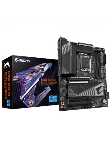 Gigabyte B760 AORUS ELITE AX DDR4 Motherboard - Supports Intel Core 14th Gen CPUs, 12*+1+1 Phases Digital VRM, up to 5333MHz DDR4 (OC), 3xPCIe 4.0 M.2, Wi-Fi 6E, 2.5GbE LAN, USB 3.2 Gen 2