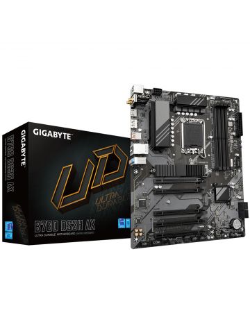 Gigabyte B760 DS3H AX Motherboard - Supports Intel Core 14th Gen CPUs, 8+2+1 Phases Digital VRM, up to 7600MHz DDR5 (OC), 2xPCIe 4.0 M.2, Wi-Fi 6E, 2.5GbE LAN, USB 3.2 Gen 2