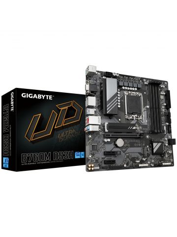 Gigabyte B760M DS3H Motherboard - Supports Intel Core 14th Gen CPUs, 6+2+1 Phases Digital VRM, up to 7600MHz DDR5 (OC), 2xPCIe 4.0 M.2, 2.5GbE LAN, USB 3.2 Gen