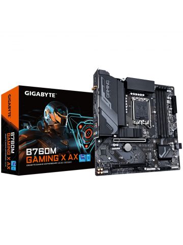 Gigabyte B760M Gaming X AX Motherboard - Supports Intel Core 14th Gen CPUs, 8+1+1 Phases Digital VRM, up to 7600MHz DDR5 (OC), 2xPCIe 4.0 M.2, Wi-Fi 6E, 2.5GbE LAN, USB 3.2 Gen 2