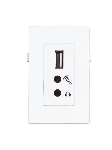 Garbot USB2.0+2x Mini Jack Module - 20 cm. White