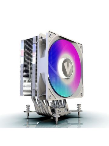 VIDA Boreas White ARGB Heatsink & Fan, Intel/AMD, 2000RPM Hydraulic Fan, 6 Copper Heatpipes, 220W TDP *ARGB and Optional Plain Fans Included*