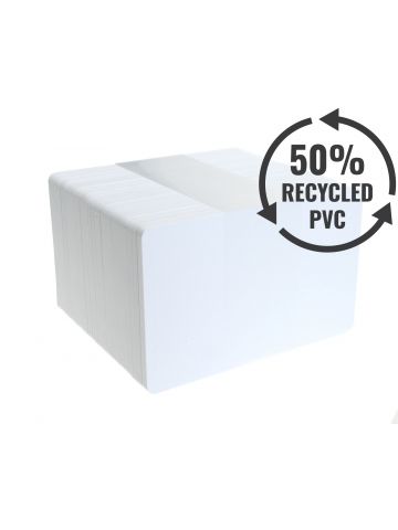 Dyestar White 760 Micron 50% Recycled PVC Cards (Pack 100)