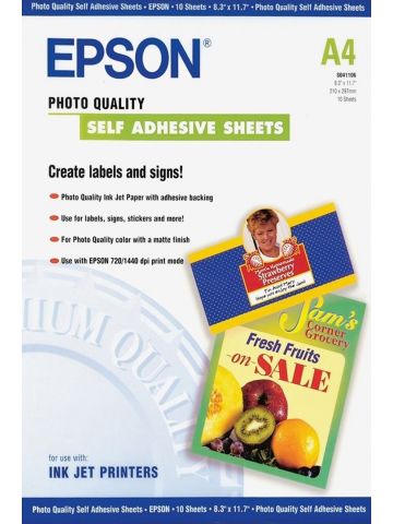 Epson Self-Adhesive Photo Paper - A4 - 10 Sheets