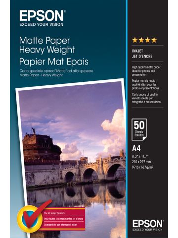 Epson Matte Paper Heavy Weight - A4 - 50 Sheets