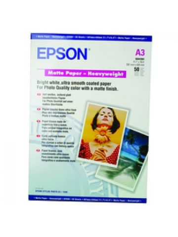 Epson Matte Paper Heavy Weight, DIN A3, 167g/m�, 50 Sheets