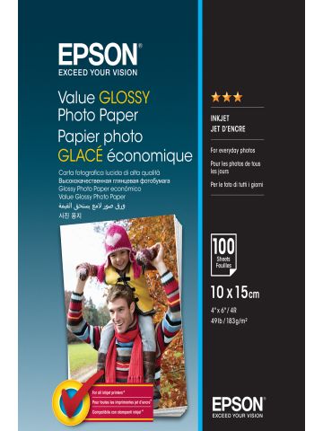 Epson Value Glossy Photo Paper - 10x15cm - 100 sheets