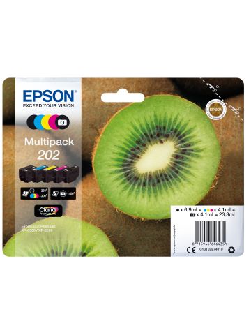 Epson C13T02E74010/202 Ink cartridge multi pack Bk,PBk,C,M,Y 6,9ml + 4x4,1ml Pack=5 for Epson XP 6000