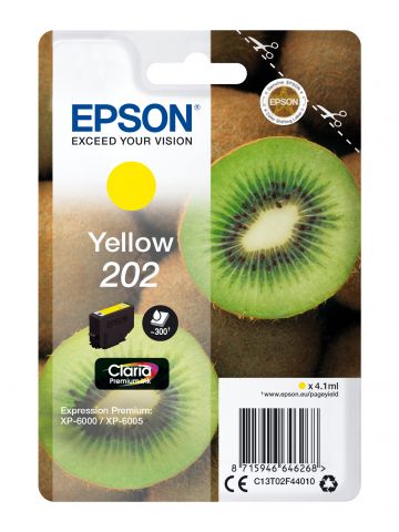 Epson C13T02F44010/202 Ink cartridge yellow, 300 pages 4,1ml for Epson XP 6000