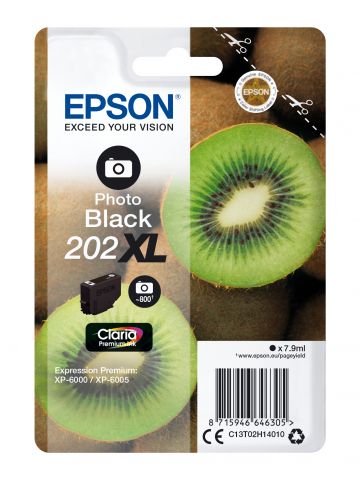 Epson C13T02H14010/202XL Ink cartridge foto black high-capacity, 800 pages 800 Photos 7,9ml for Epson XP 6000