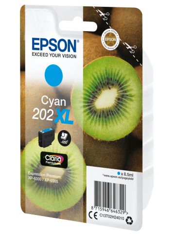 Epson C13T02H24010/202XL Ink cartridge cyan high-capacity, 650 pages 8,5ml for Epson XP 6000