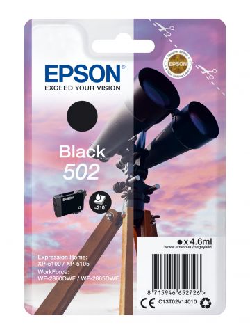 Epson C13T02V14020/502 Ink cartridge black Blister Radio Frequency, 210 pages 4.6ml for Epson XP-5100