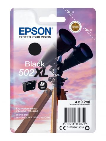 Epson C13T02W14010/502XL Ink cartridge black high-capacity, 550 pages 9,2ml for Epson XP 5100