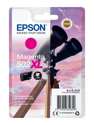 Epson C13T02W34010/502XL Ink cartridge magenta high-capacity, 470 pages 6,4ml for Epson XP 5100