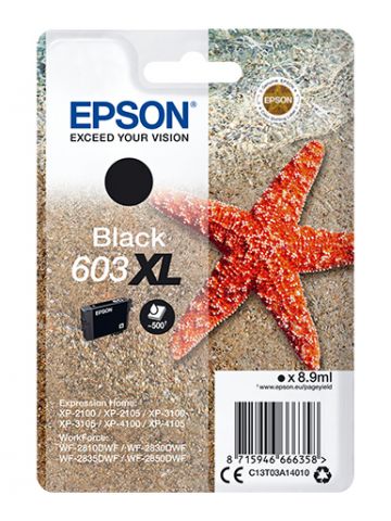 Epson C13T03A14020/603XL Ink cartridge black high-capacity Blister Acustic Magnetic, 500 pages 8,9ml for Epson XP 2100