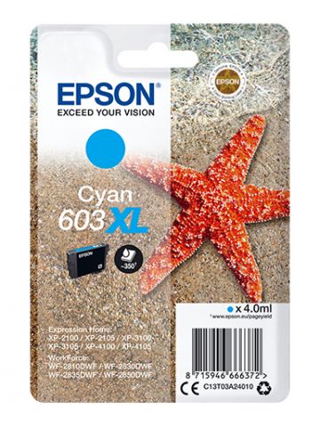 Epson C13T03A24010/603XL Ink cartridge cyan high-capacity, 350 pages 4ml for Epson XP 2100