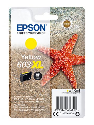 Epson C13T03A44010/603XL Ink cartridge yellow high-capacity, 350 pages 4ml for Epson XP 2100