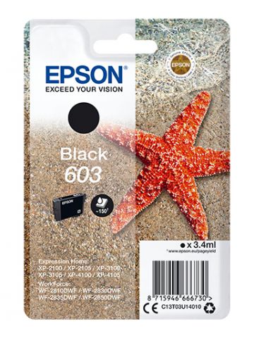 Epson C13T03U14020/603 Ink cartridge black Blister Acustic Magnetic, 150 pages 3,4ml for Epson XP 2100