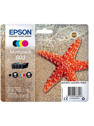 Epson C13T03U64010/603 Ink cartridge multi pack Bk,C,M,Y 3,4ml + 3x2,4ml Pack=4 for Epson XP 2100