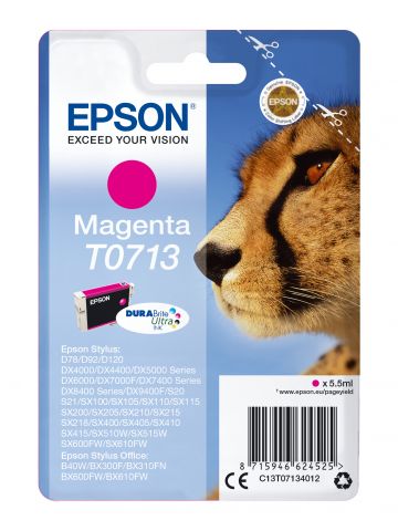 Epson C13T07134012/T0713 Ink cartridge magenta, 250 pages ISO/IEC 19752 5,5ml for Epson Stylus BX 310/600/D 120/D 78/S 20