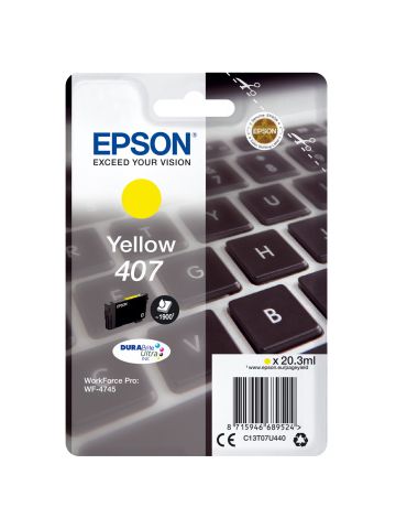 Epson C13T07U440/407 Ink cartridge yellow, 1.9K pages ISO/IEC 19752 20,3ml for Epson WF 4745