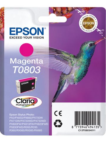 Epson C13T08034011/T0803 Ink cartridge magenta, 220 pages ISO/IEC 24711 7,4ml for Epson Stylus Photo P 50/PX/PX 730/R 265