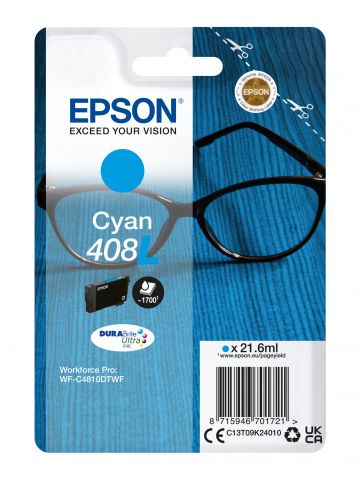 Epson C13T09K24010/408L Ink cartridge cyan high-capacity, 1.7K pages 21,6ml for Epson WF-C 4810