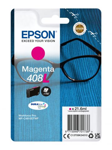 Epson C13T09K34010/408L Ink cartridge magenta high-capacity, 1.7K pages 21,6ml for Epson WF-C 4810