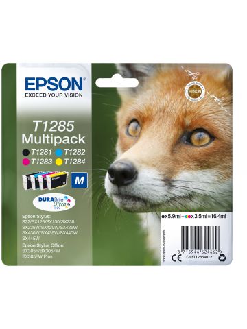 Epson C13T12854012/T1285 Ink cartridge multi pack Bk,C,M,Y 5,9 ml + 3x3,5 ml Pack=4 for Epson Stylus S 22/SX 235 W/SX 420/SX 430 W