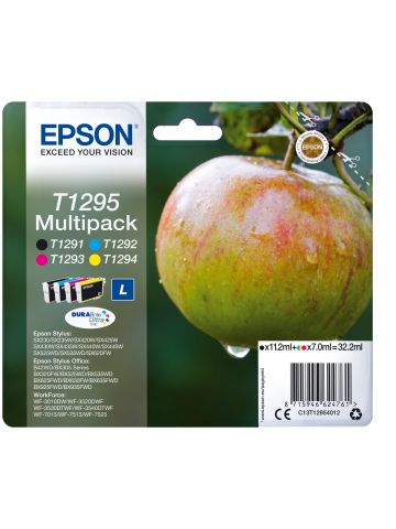 Epson C13T12954012/T1295 Ink cartridge multi pack Bk,C,M,Y 11,2 ml + 3x7 ml Pack=4 for Epson Stylus BX 320/SX 235 W/SX 420/SX 525/WF 3500