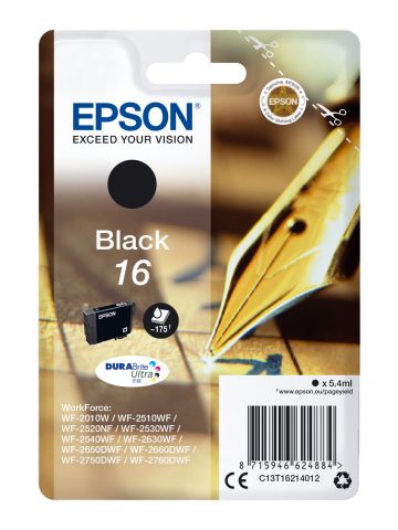 Epson C13T16214012/16 Ink cartridge black, 175 pages 5,4ml for Epson WF 2010/2660/2750