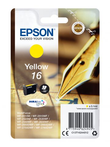 Epson C13T16244012/16 Ink cartridge yellow, 165 pages 3,1ml for Epson WF 2010/2660/2750