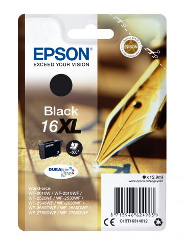 Epson C13T16314012/16XL Ink cartridge black high-capacity XL, 500 pages 12,9ml for Epson WF 2010/2660/2750