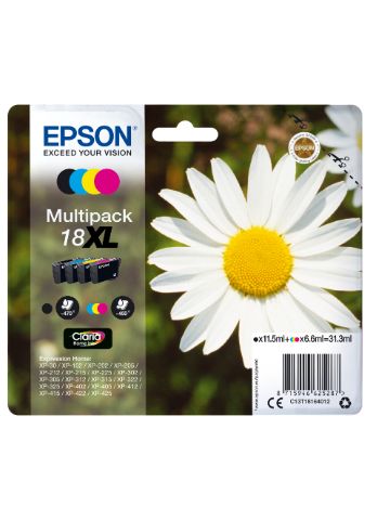 Epson C13T18164012 (18XL) Ink cartridge multi pack, 470pg + 3x450pg, 1x 12ml + 3x 7ml, Pack qty 4