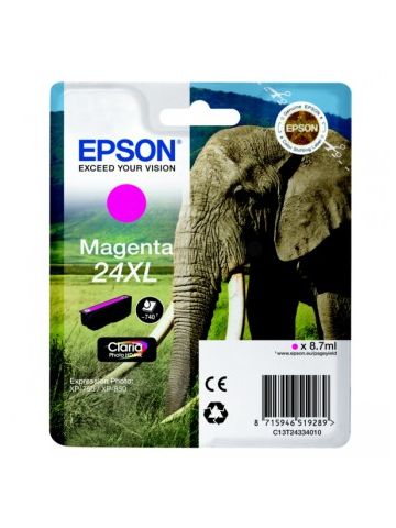 Epson C13T24334012 (24XL) Ink cartridge magenta, 500 pages, 9ml