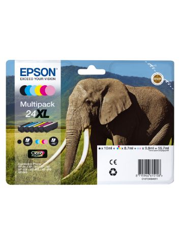 Epson C13T24384011 (24XL) Ink cartridge multi pack, 740 pages, 500pg + 5x740 pg, 1x10ml + 3x9ml + 2x10ml, Pack qty 6