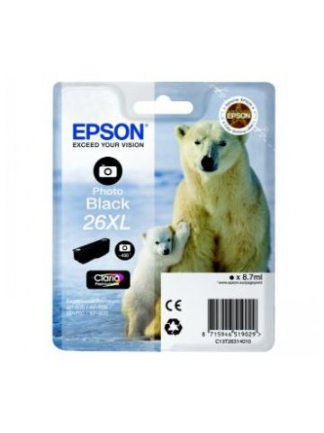 Epson C13T26314012 (26XL) Ink cartridge bright black, 400 pages, 9ml