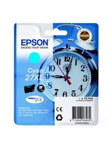 Epson C13T27124010 (27XL) Ink cartridge cyan, 1.1K pages, 10ml