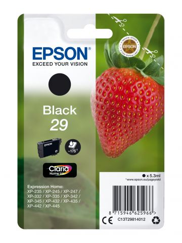 Epson C13T29814012/29 Ink cartridge black, 175 pages 5,3ml for Epson XP 235/335