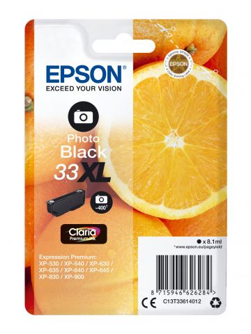 Epson C13T33614012/33XL Ink cartridge foto black high-capacity, 400 pages ISO/IEC 19752 400 Photos 8,1ml for Epson XP 530