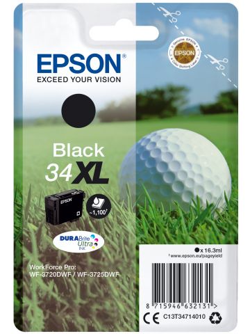 Epson C13T34714010/34XL Ink cartridge black high-capacity, 1.1K pages 16,3ml for Epson WF-3720