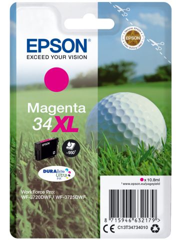 Epson C13T34734010/34XL Ink cartridge magenta high-capacity, 950 pages 10,8ml for Epson WF-3720