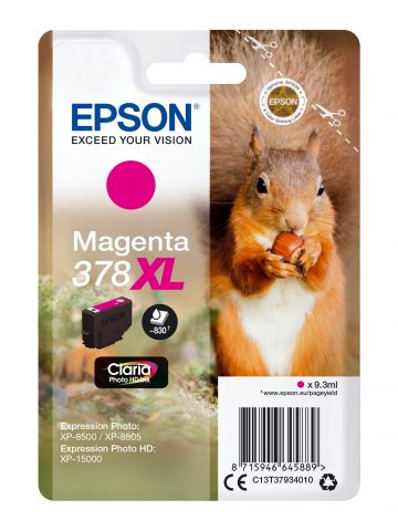 Epson C13T37934010/378XL Ink cartridge magenta high-capacity, 830 pages 9,3ml for Epson XP 15000/8000